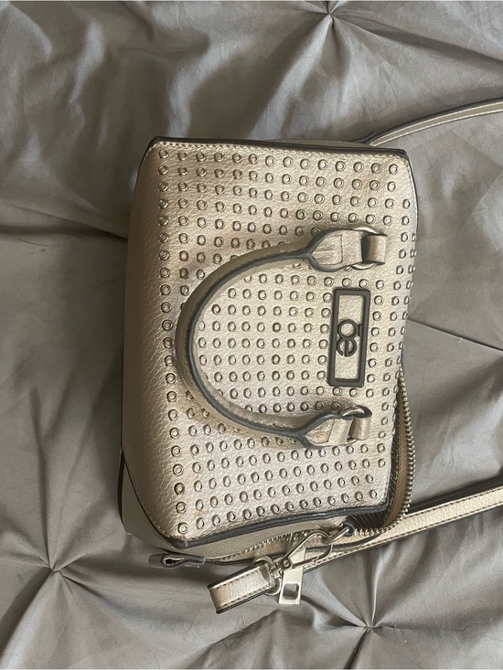 Cloe Handbags - Cloe Metallic Bronze Studded Crossbody Purse